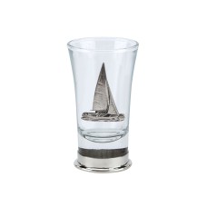 Shot Glass with Pewter Base and Yacht Badge