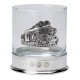 Pewter-mounted Whisky Tumbler with Steam Train Badge