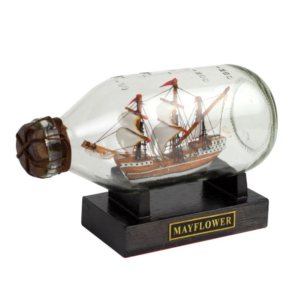 Mayflower Ship in Bottle 14cm