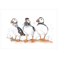 Meg Hawkins Puffin Trio Tea Towel