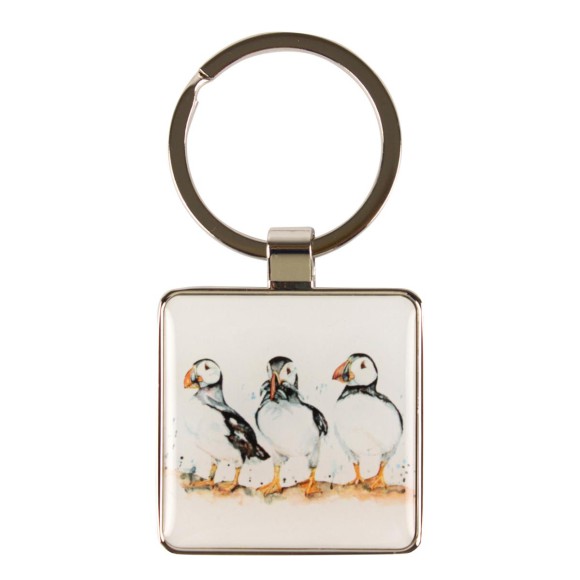 Meg Hawkins Puffin Trio Keyring