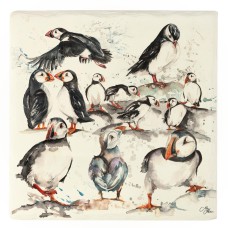 Meg Hawkins Puffins Trivet Pot Rest, 16x16cm