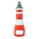 Lighthouse Bottle Opener Magnet, red/white stripe