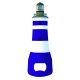 Lighthouse Bottle Opener Magnet, blue/white stripe