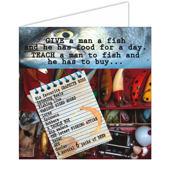 Fishy Tales Card - Give a man a fish...