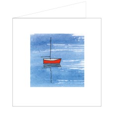 All at Sea Card - Red Boat