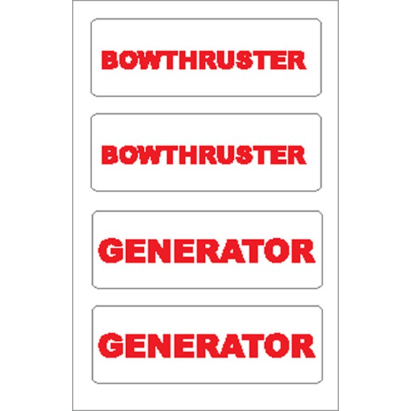 Boat Sticker - Bow thruster/generator (S)