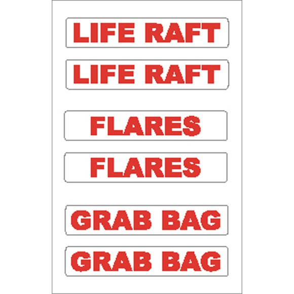 Boat Sticker - Life raft/flares/generator (S)