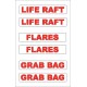 Boat Sticker - Life raft/flares/generator (S)