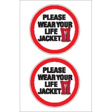 Boat Sticker - Please wear life jacket (S)