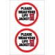 Boat Sticker - Please wear life jacket (S)