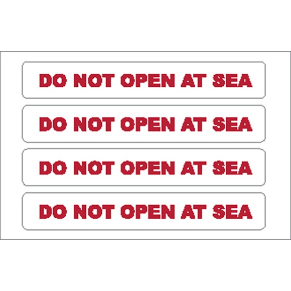 Boat Sticker - Do not open at sea (S)