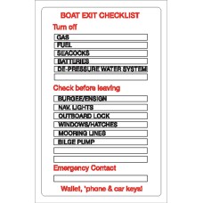 Boat Sticker - Boat exit checklist (L)