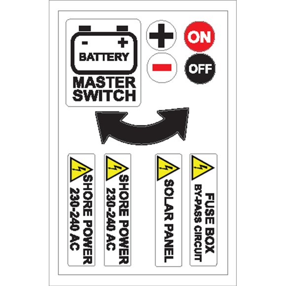 Boat Sticker - Battery/shore power (L)