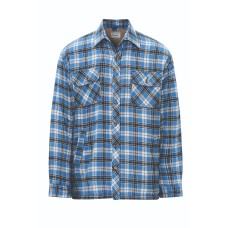 Sherpa Fleece Lined Padded Shirt, Blue, medium