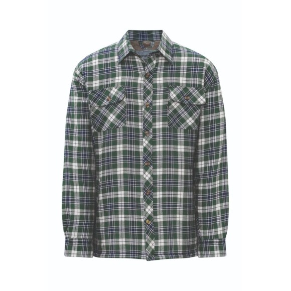 Sherpa Fleece Lined Padded Shirt, Green, xx large