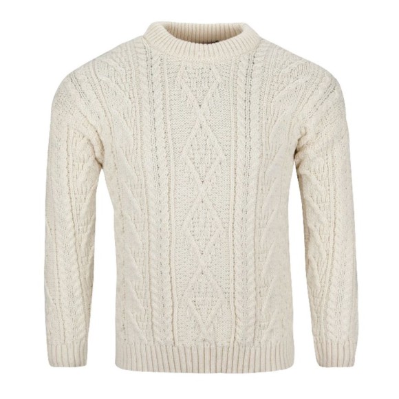 Classic Aran Jumper, ecru, M