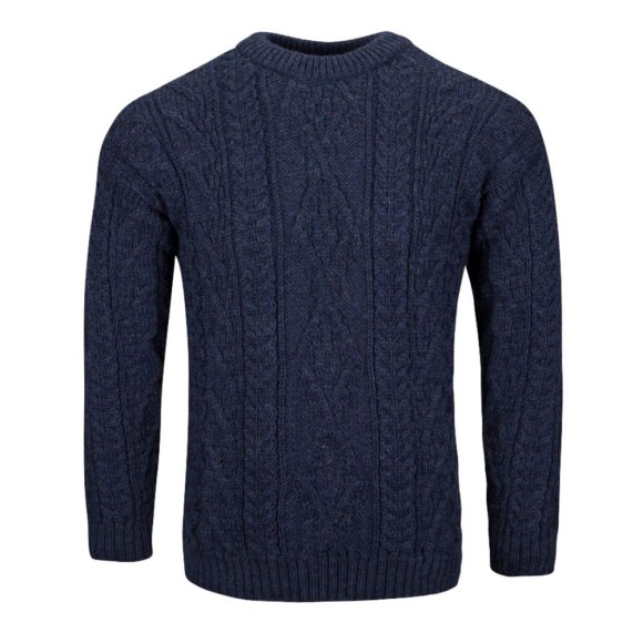 Classic Aran Jumper, denim, M