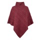 Ladies' V-Neck Poncho, wine