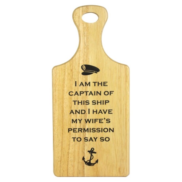 Captain of This Ship Wooden Board, 34cm 