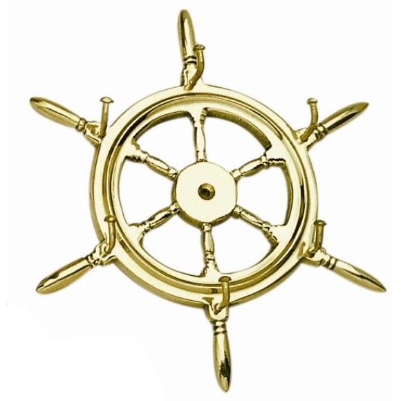 Brass Ship's Wheel Keyrack (6)