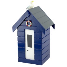 Beach Hut Money Box, blue, 15cm