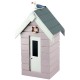 Beach Hut Money Box, pastel pink, 16cm