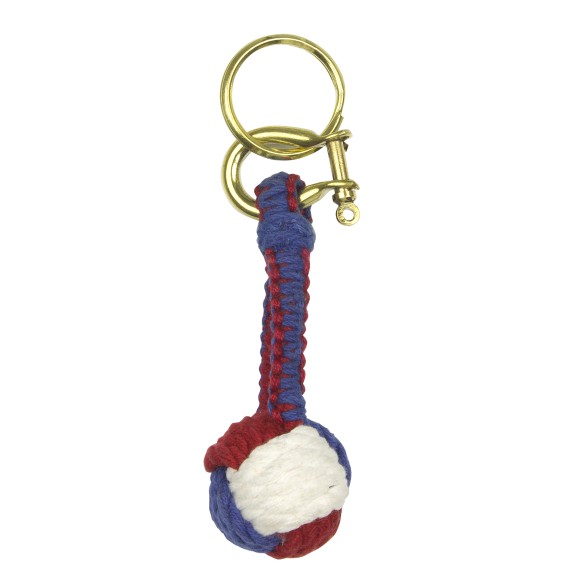 Monkey Fist Knot Keyring, red/whi/blu