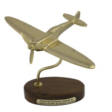 Brass Spitfire on Wooden Stand, 18cm