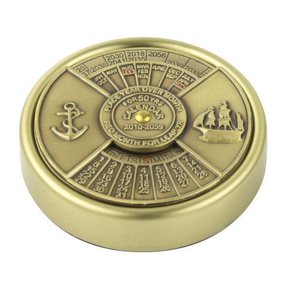 Antique Brass 50-year Calendar
