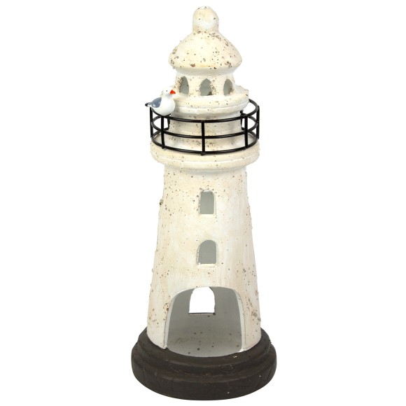 Lighthouse Tealight Holder, white, 28cm