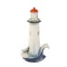 Painted Wood-effect Lighthouse with Wheel, 22cm