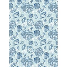 Shells and Coral Tea Towel, 71x51cm