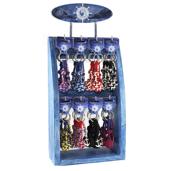 Monkey Fist and Anchor Keyring, 96 assorted on display stand