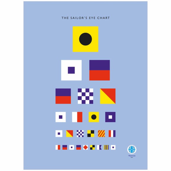 Sailor's Eye Chart Tea Towel