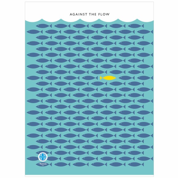 Against The Flow Tea Towel