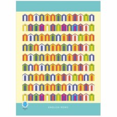 English Rows Beach Hut Tea Towel