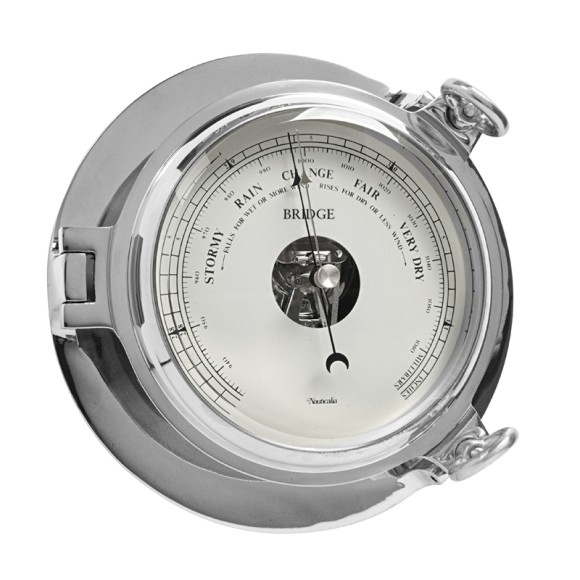 Chrome Bridge Barometer, 18cm