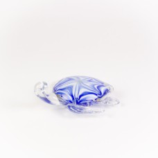 Glass Turtle, blue/clear, 11cm