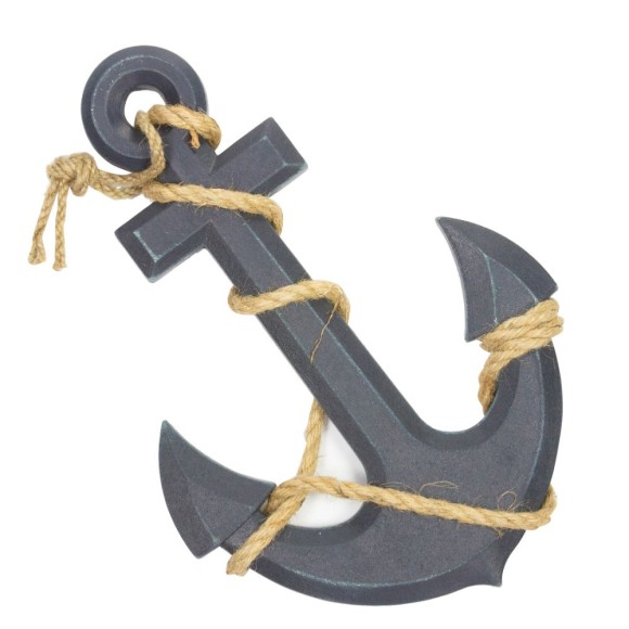 Anchor with Rope, blue, 33cm