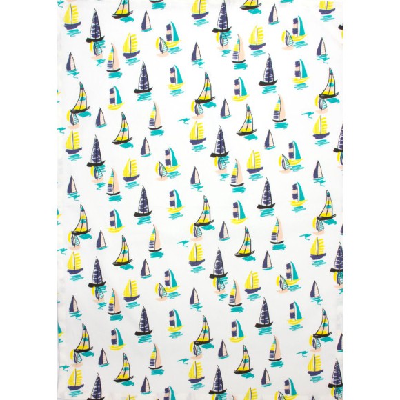 Sailing Boats Tea Towel, 71x51cm