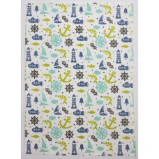 Nautical Icons Tea Towel, 71x51cm