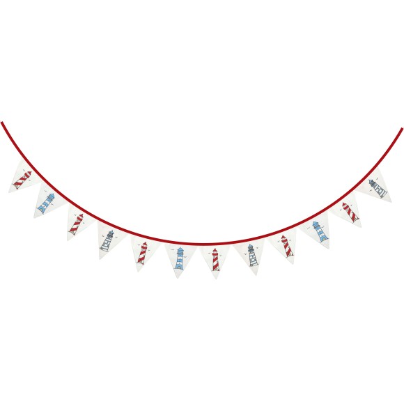 Lighthouses Bunting, red/blue, 2m