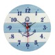 Wooden Clock, blue/white, 30cm