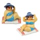 Fat Ladies Sitting on Towels, red stripe, 7cm, 2 assorted