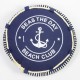 Round "Seas the Day" Cushion, navy, 40cm