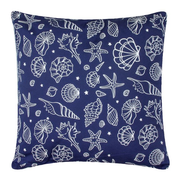 Seashells Cushion, navy 40x40cm