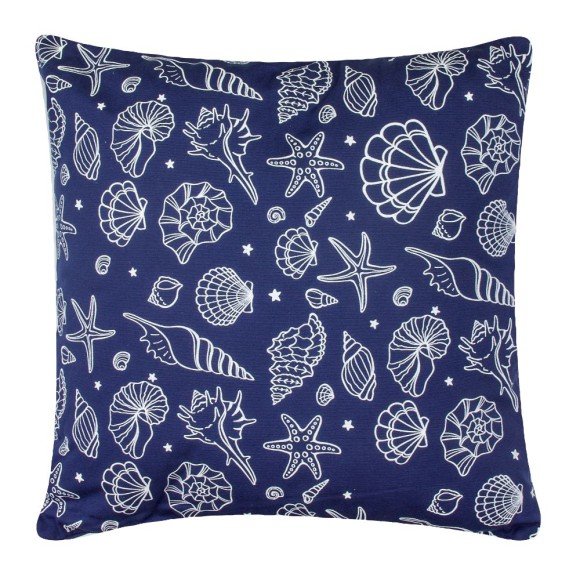 Seashells Cushion, navy 40x40cm