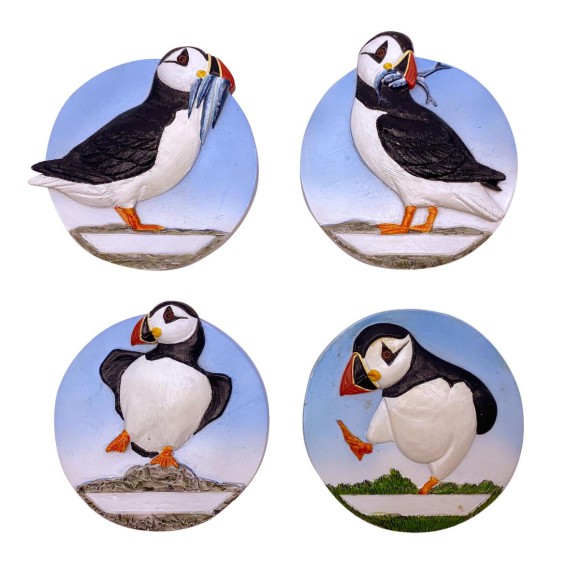 Standing Puffin Magnets, 6cm, 4 assorted