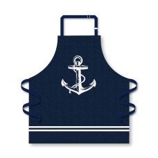 Apron with Anchor, navy, 75x71cm